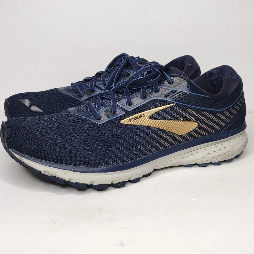 Brooks Ghost 12 Blue Gold Running Active Men's Athletic Shoes